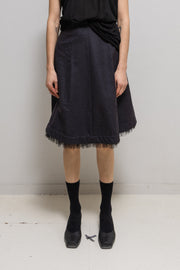 COMME DES GARCONS - FW05 "Broken Bride" Flared wool skirt with ruffled edges