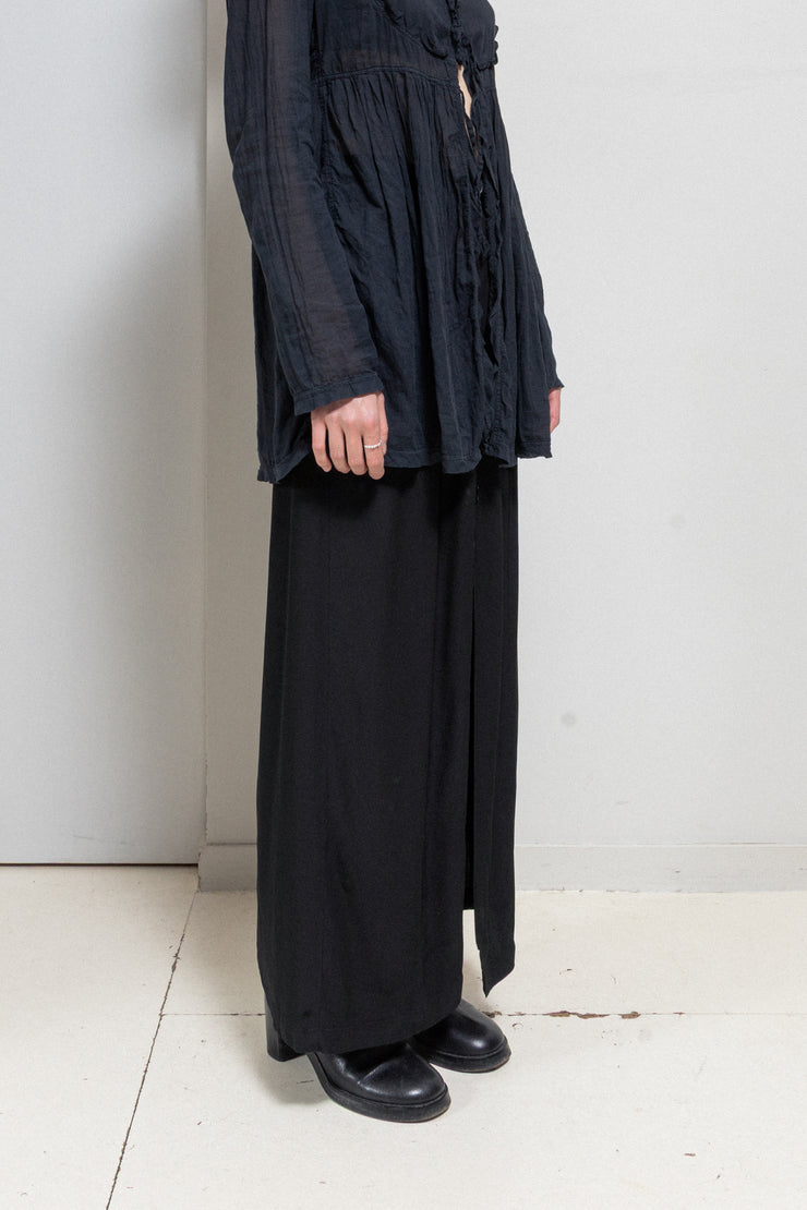ANN DEMEULEMEESTER - Early 90's Long pocket skirt with front and