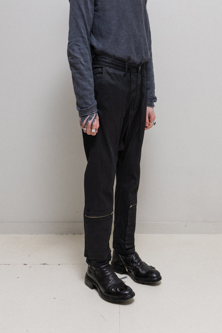 L.G.B - Cotton sarouel pants with bottom zippers