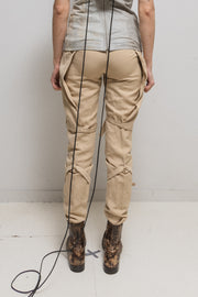 ANN DEMEULEMEESTER - FW04 Fleece wool pants with big buttoned pockets and leg straps (runway)