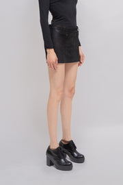 ANN DEMEULEMEESTER - Leather mini skirt (early 00's)