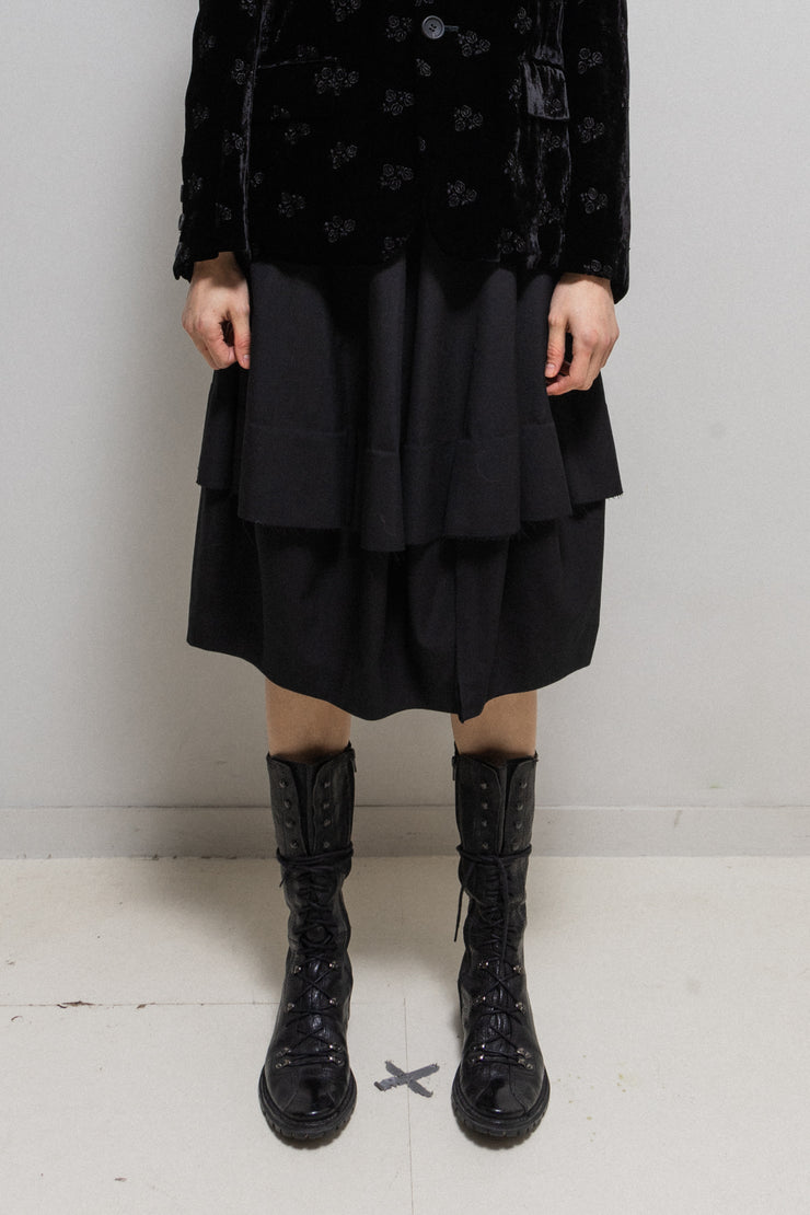 COMME DES GARCONS - SS10 Double layer balloon wool skirt