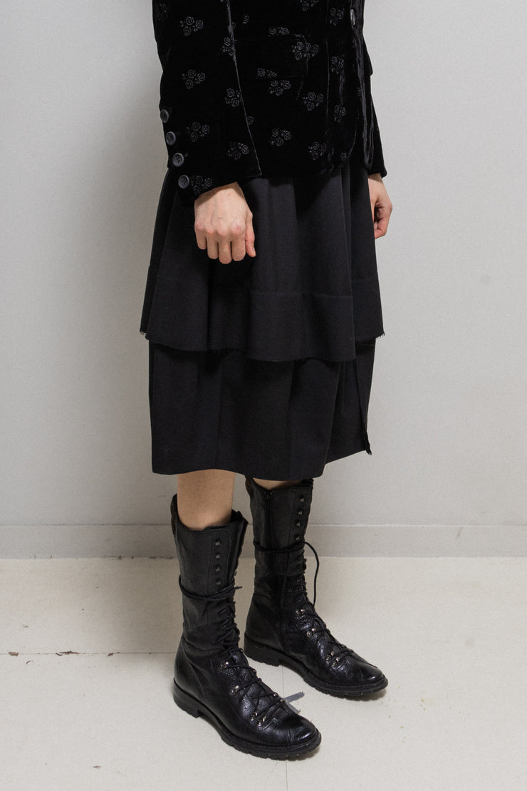 COMME DES GARCONS - SS10 Double layer balloon wool skirt