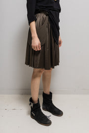 UNDERCOVER - SS04 "Languid" Silky pleated skirt with side waist pocket (runway)