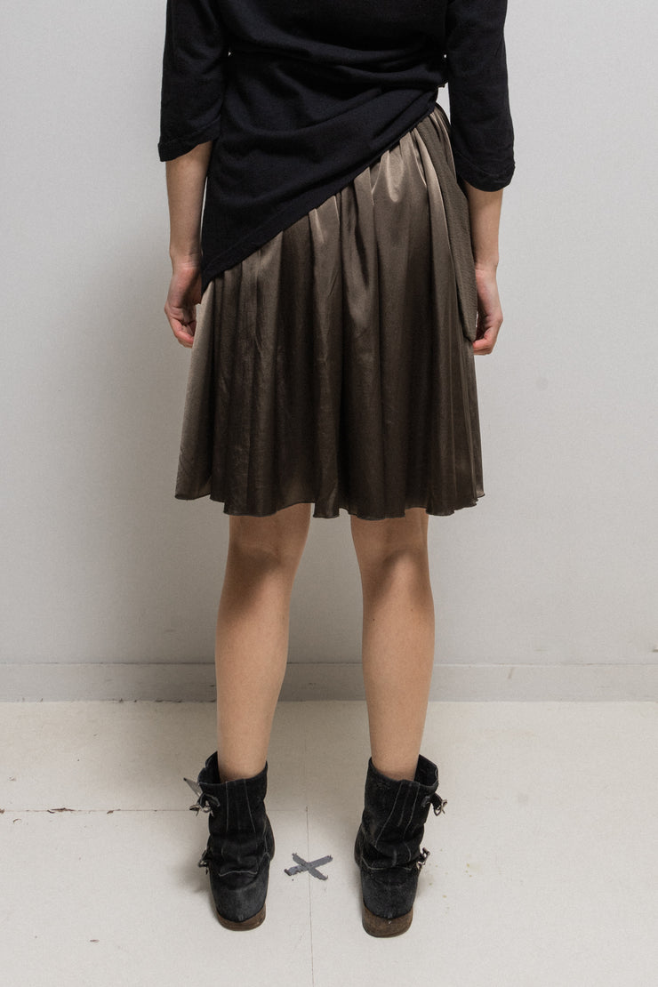 UNDERCOVER - SS04 "Languid" Silky pleated skirt with side waist pocket (runway)