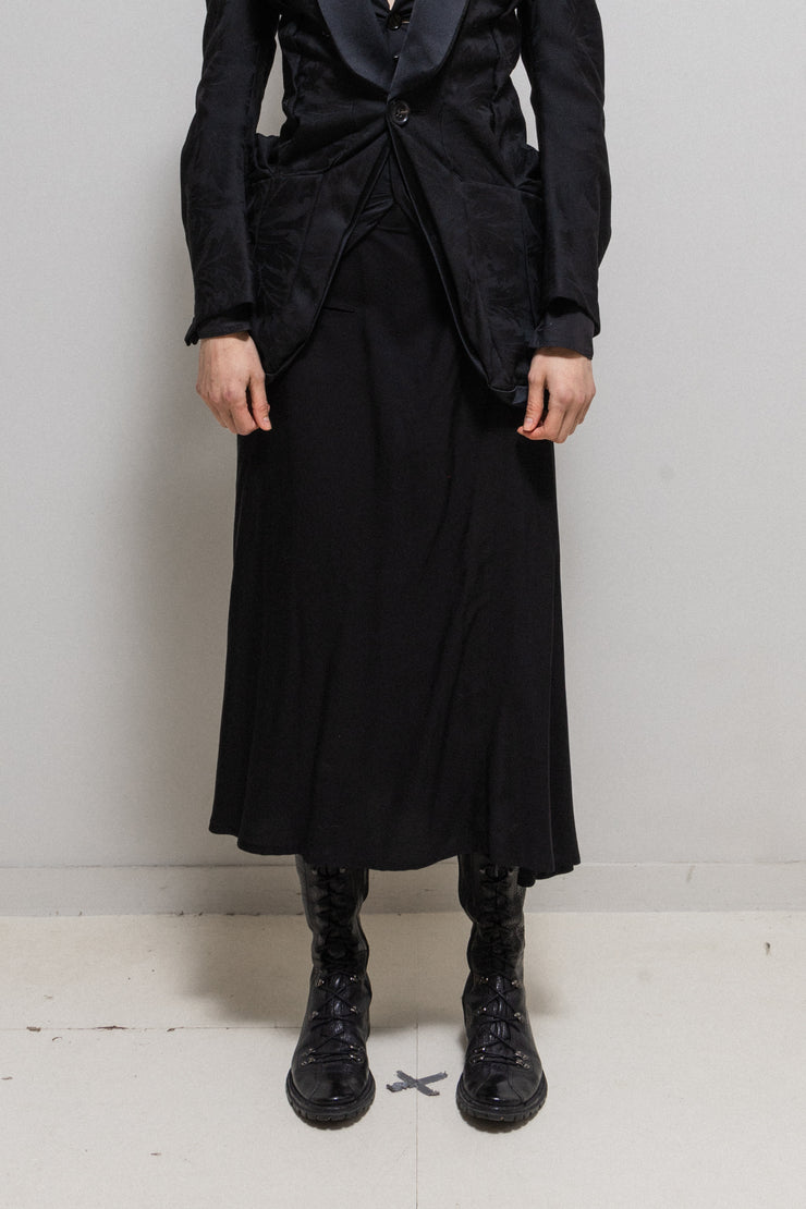 YOHJI YAMAMOTO - SS14 Lightweight tencel skirt with flap detail