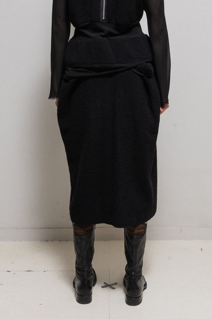 YOHJI YAMAMOTO - FW06 Textured wool skirt with back drapings