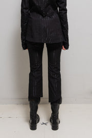 IF SIX WAS NINE - 3/4 glitter pinstripe slacks with layered hems