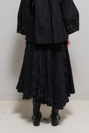 COMME DES GARCONS - FW11 Long asymmetrically ruched skirt with a side wool panel