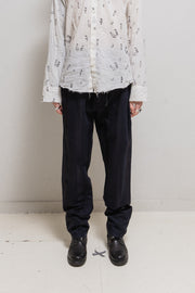 ANN DEMEULEMEESTER - FW08 Silk and cotton stripped pants