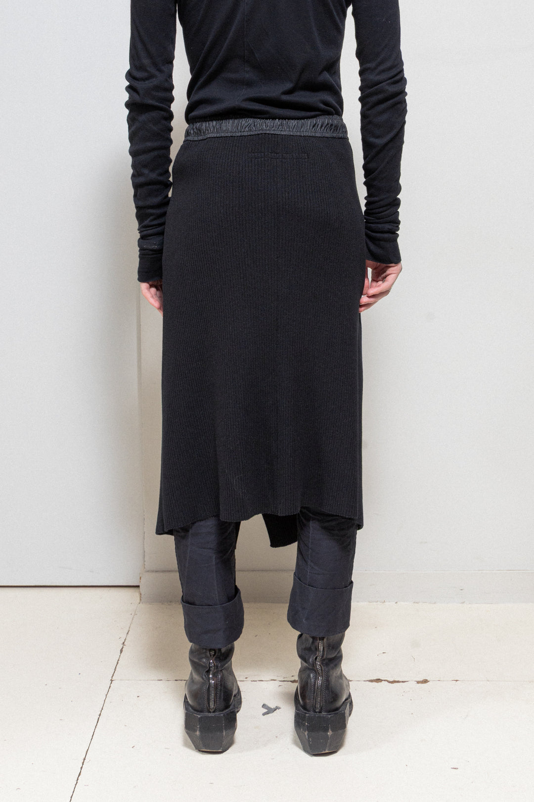 JULIUS 7 - SS23 « Gallu » Cotton nylon ribbed skirt with