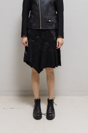 JUNYA WATANABE - FW14 Lace tweed wool and sequins patchwork skirt (runway)