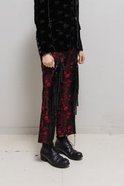 NOIR KEI NINOMIYA - FW17 Floral embroidered pants with ribbons (runway)