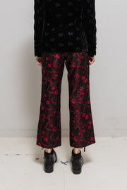 NOIR KEI NINOMIYA - FW17 Floral embroidered pants with ribbons (runway)