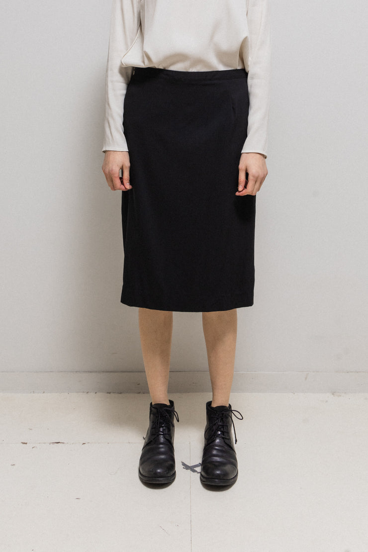 MARTIN MARGIELA - FW05 Midi wool skirt with back out seams and zipper details (white label)