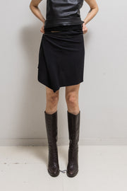 (New arrival) ANN DEMEULEMEESTER - SS01 Mini skirt with snap buttons strap