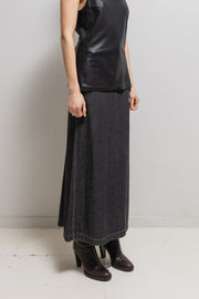 (New arrival) ANN DEMEULEMEESTER - SS00 Maxi cotton denim skirt