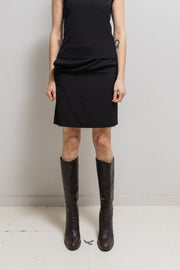 ANN DEMEULEMEESTER - FW98 Fleece wool folded mini skirt