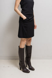 (New arrival) ANN DEMEULEMEESTER - FW98 Fleece wool folded mini skirt