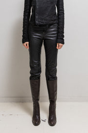 (New Arrival) CARPE DIEM - Leather pants with signature silver buttons