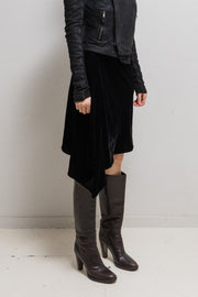 (New Arrival) RICK OWENS - FW11 "LIMO" Asymmetric velvet skirt with a side pocket