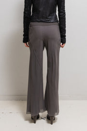 (New Arrival) RICK OWENS - SS07 "WISHBONE" Wide silk pants with bias seams and ribbed waist