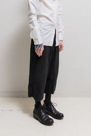 (New Arrival) RICK OWENS - FW03 "TRUCKER" Wide textured cotton pants with frayed hem