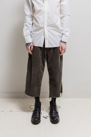 (New Arrival) RICK OWENS - FW03/FW05 Cotton corduroy wide pants with raw cut edges