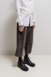 (New Arrival) RICK OWENS - FW03/FW05 Cotton corduroy wide pants with raw cut edges