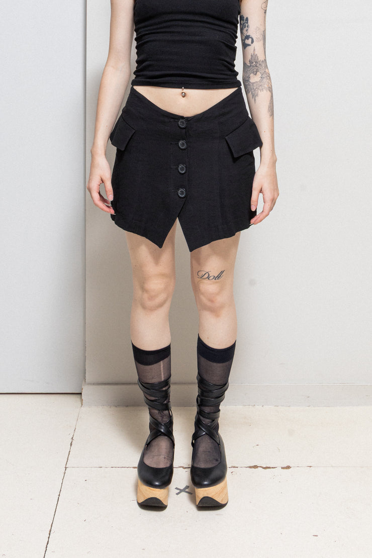 ANN DEMEULEMEESTER - SS93 Button up mini skirt with pockets – L'OBSCUR