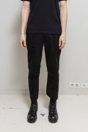 COMME DES GARCONS HOMME - Wide cotton pants with frayed cross seams