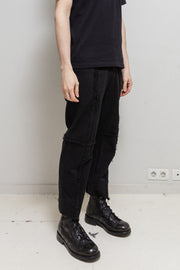 COMME DES GARCONS HOMME - Wide cotton pants with frayed cross seams