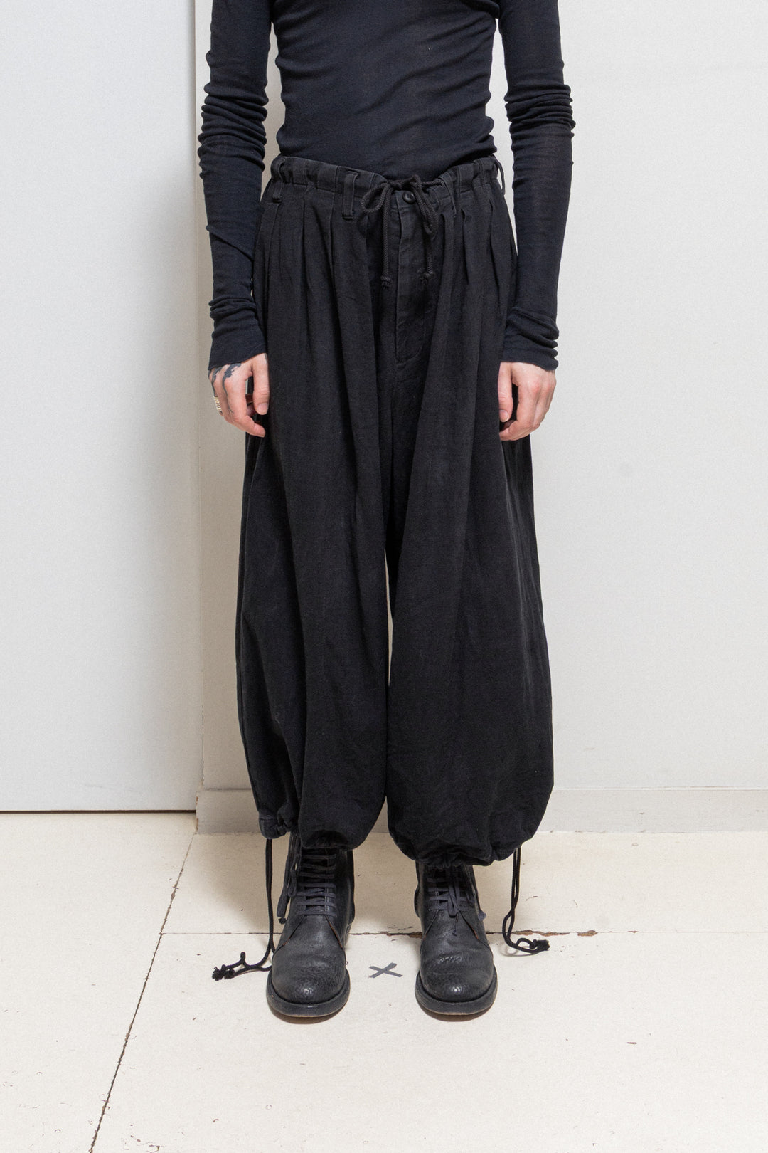 YOHJI YAMAMOTO POUR HOMME - FW19 Cotton blend large balloon pants