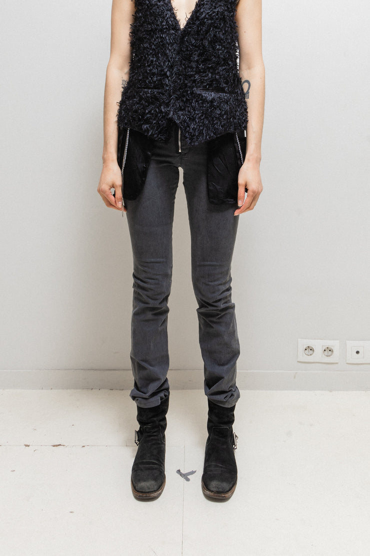 UNDERCOVER - SS03 "SCAB" Slim pants with embellishment details and flap pockets (runway)