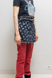 UNDERCOVER - FW00 "Melting Pot" Perforated and ripped adjustable denim apron