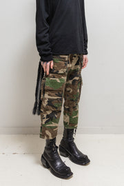 BLACKMEANS - Textured camo pants with dogi zippers
