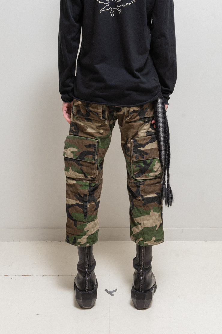BLACKMEANS - Textured camo pants with dogi zippers