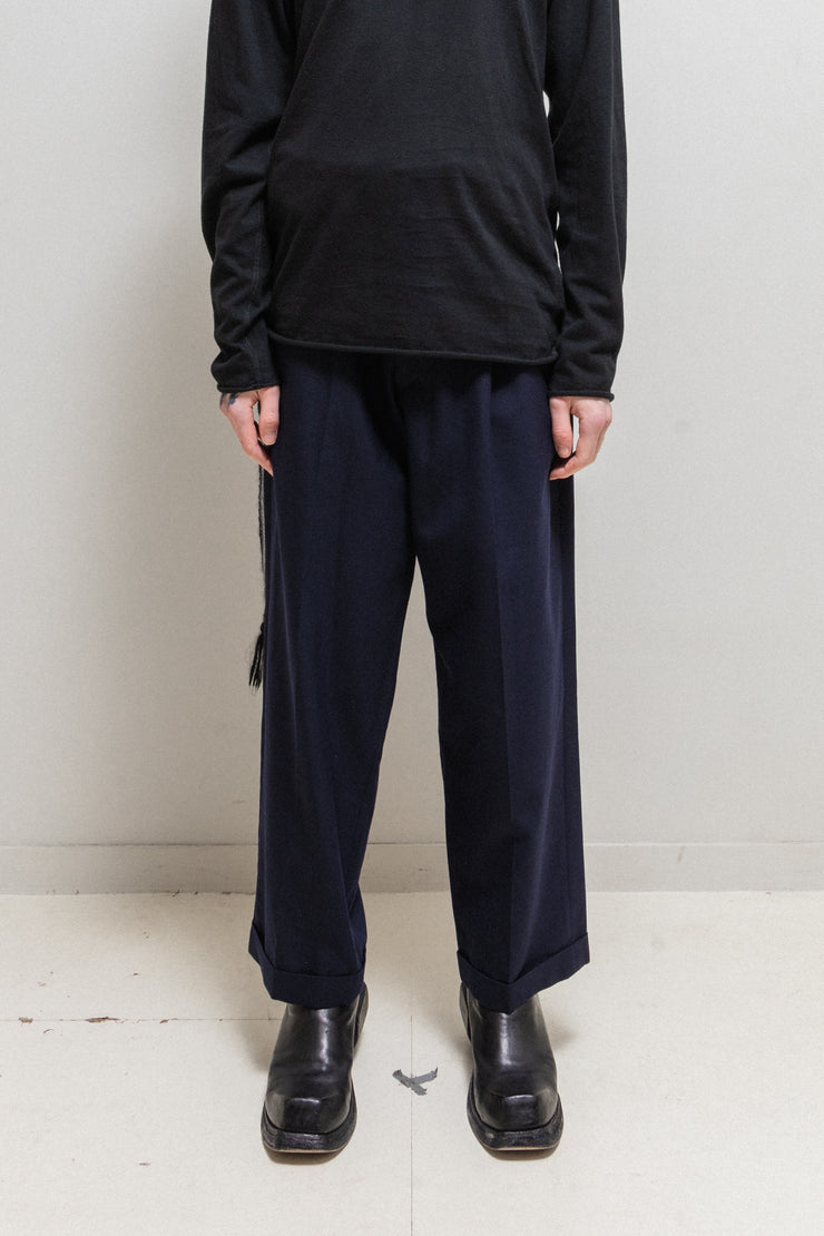 YOHJI YAMAMOTO FOR CENTRAL JAPAN RAILWAY - Uniform pleated navy pants