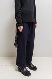 YOHJI YAMAMOTO FOR CENTRAL JAPAN RAILWAY - Uniform pleated navy pants