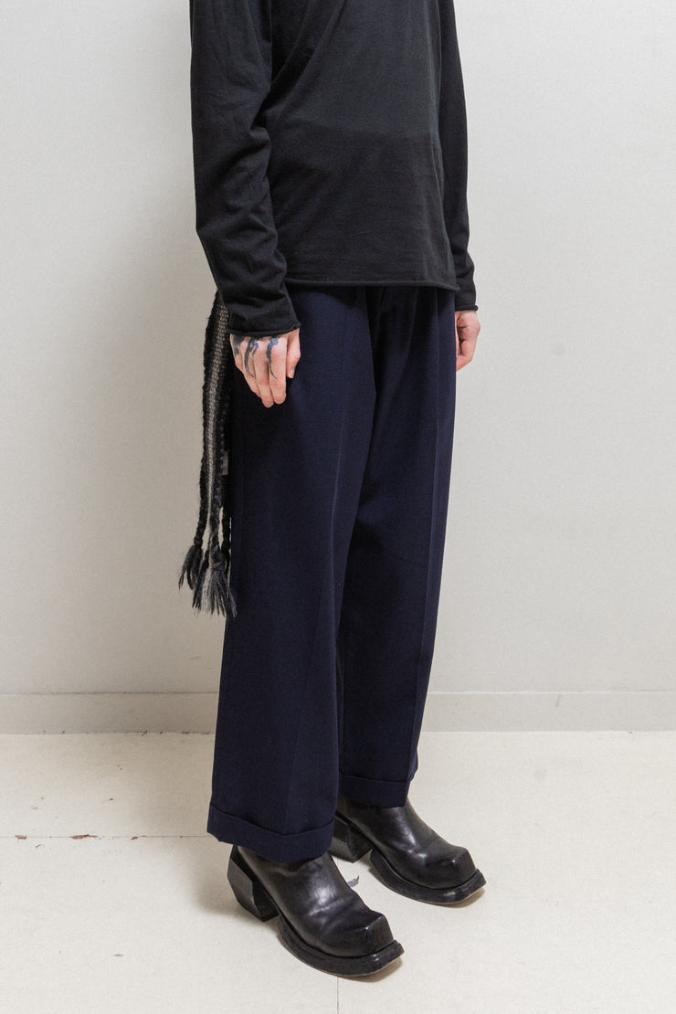 YOHJI YAMAMOTO FOR CENTRAL JAPAN RAILWAY - Uniform pleated navy pants