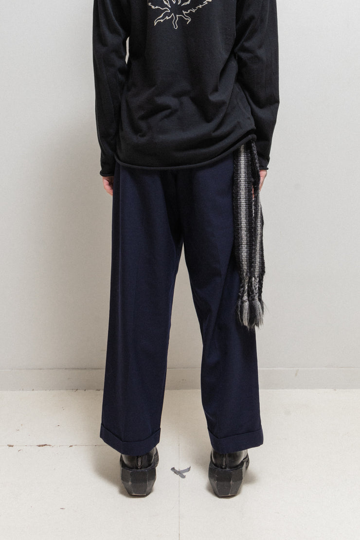 YOHJI YAMAMOTO FOR CENTRAL JAPAN RAILWAY - Uniform pleated navy pants