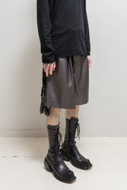 COMME DES GARCONS HOMME PLUS - SS21 Metallic faux leather wide pleated shorts