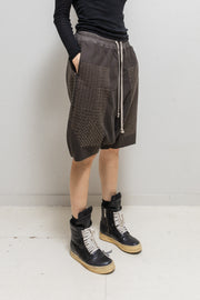 RICK OWENS - FW15 "SPHINX" Virgin wool Pod shorts with sequins details