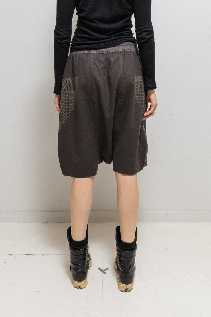 RICK OWENS - FW15 "SPHINX" Virgin wool Pod shorts with sequins details