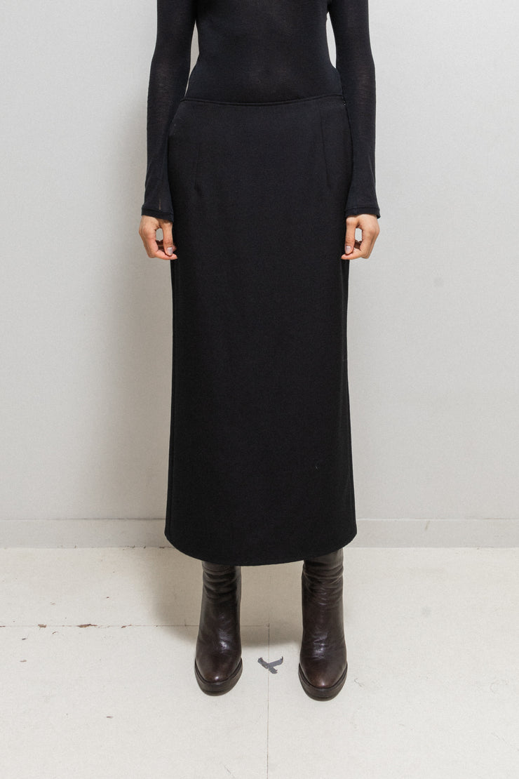 YOHJI YAMAMOTO - FW13 Long wool skirt with back flap details