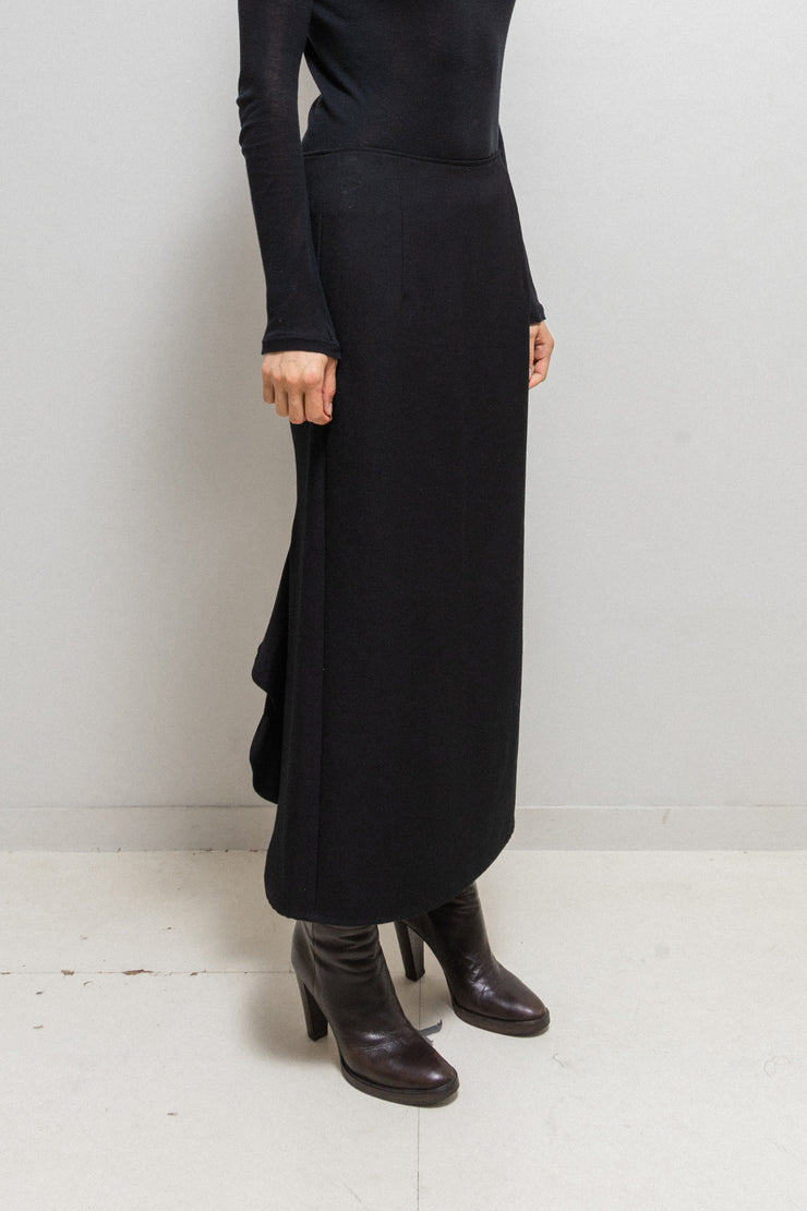 YOHJI YAMAMOTO - FW13 Long wool skirt with back flap details