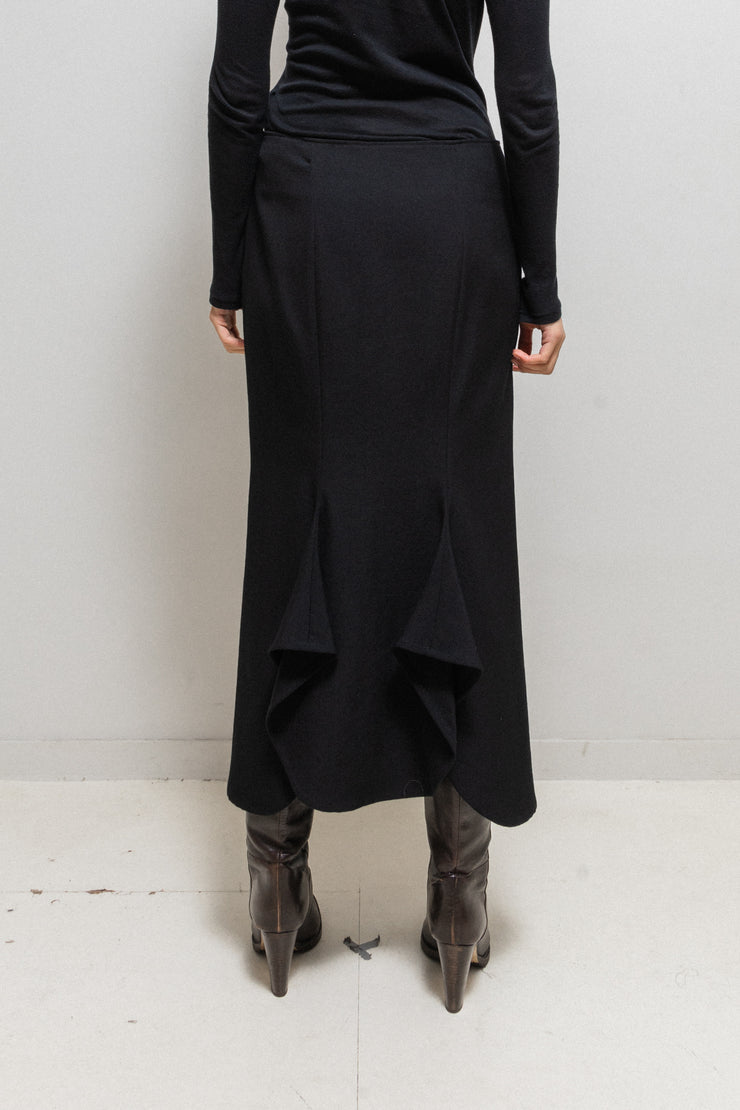 YOHJI YAMAMOTO - FW13 Long wool skirt with back flap details