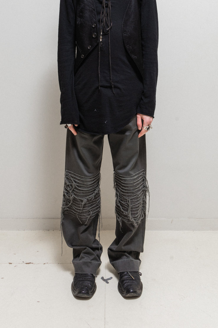 UNDERCOVER - SS02 "The illusion of Haze" Wide cotton pants with hagi knee details