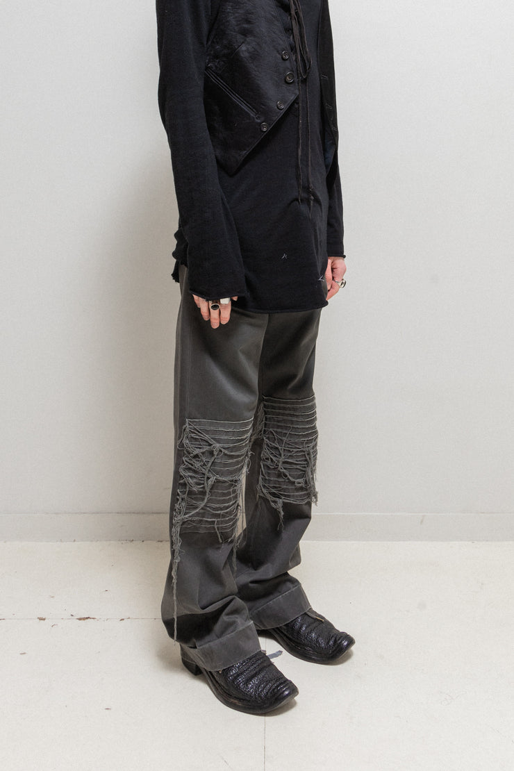 UNDERCOVER - SS02 "The illusion of Haze" Wide cotton pants with hagi knee details