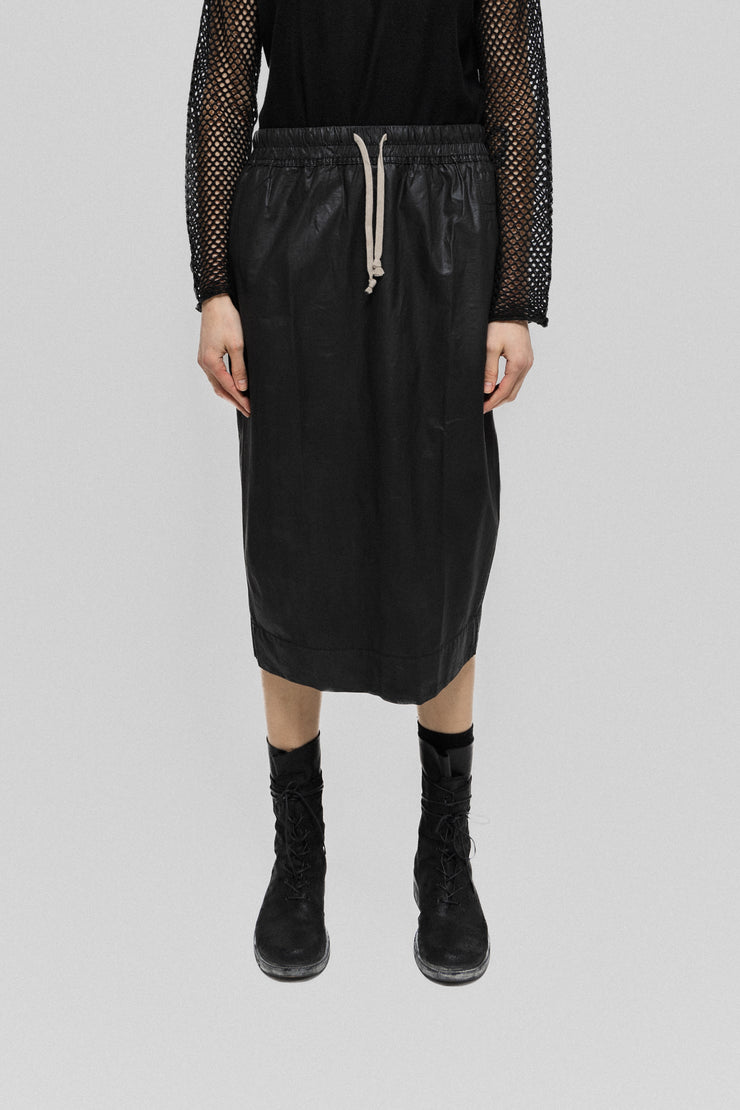 RICK OWENS DRKSHDW - 2012 Waxed skirt with drawstrings